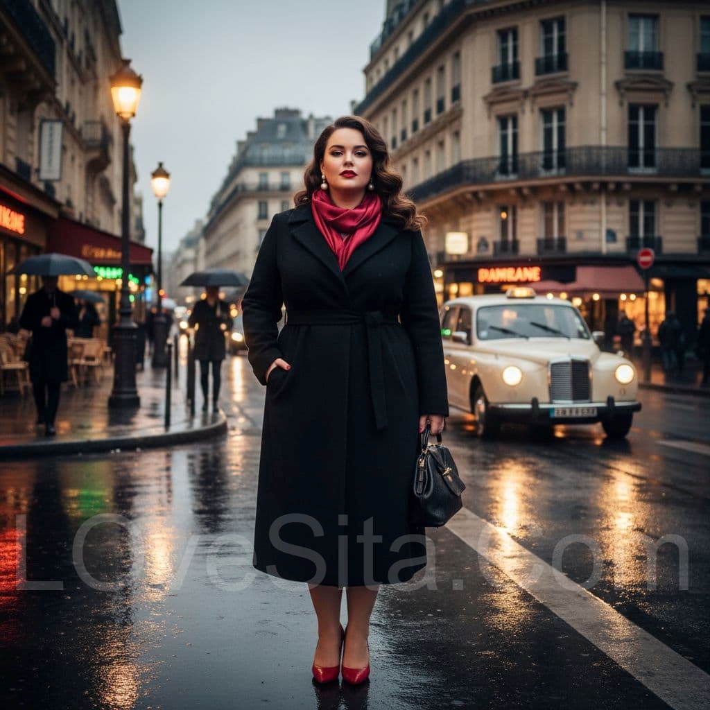 BBW courtesan in Paris waiting for a taxi - LOveSita.Com